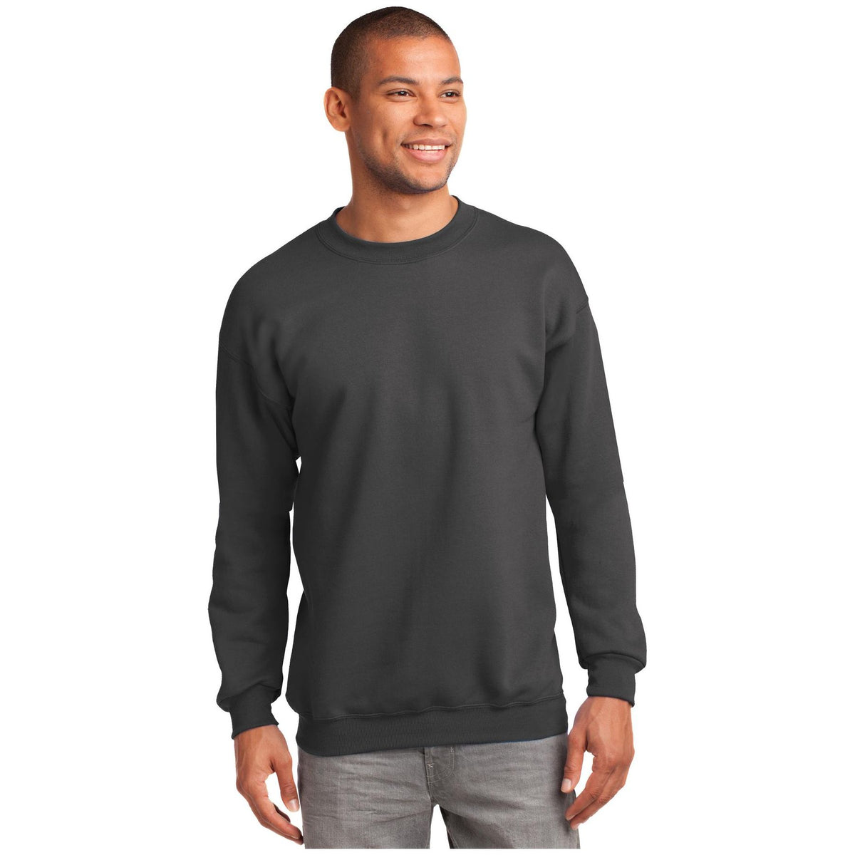 Port & Company ® Tall Essential Fleece Crewneck Sweatshirt. PC90T - Port & Company PC90T Sweatshirts/Fleece Port & Company Charcoal LT