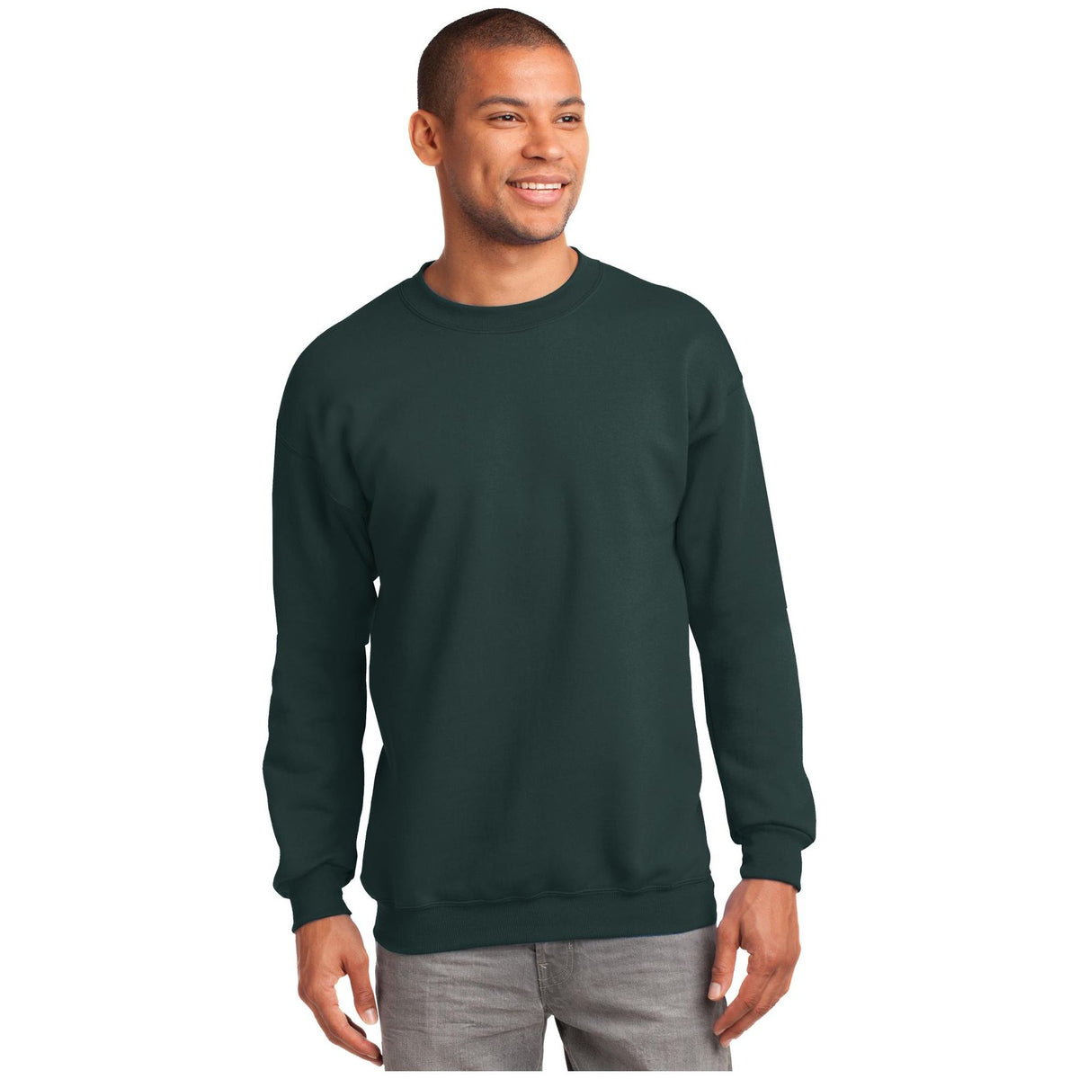 Port & Company ® Tall Essential Fleece Crewneck Sweatshirt. PC90T - Port & Company PC90T Sweatshirts/Fleece Port & Company Dark Green LT