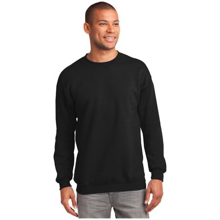 Port & Company ® Tall Essential Fleece Crewneck Sweatshirt. PC90T - Port & Company PC90T Sweatshirts/Fleece Port & Company Jet Black LT