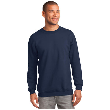 Port & Company ® Tall Essential Fleece Crewneck Sweatshirt. PC90T - Port & Company PC90T Sweatshirts/Fleece Port & Company Navy LT