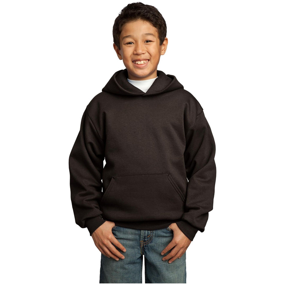 Port & Company ® - Youth Core Fleece Pullover Hooded Sweatshirt. PC90YH - Dark Chocolate Brown - Port & Company PC90YH Sweatshirts/Fleece Port & Company Dark Chocolate Brown XS