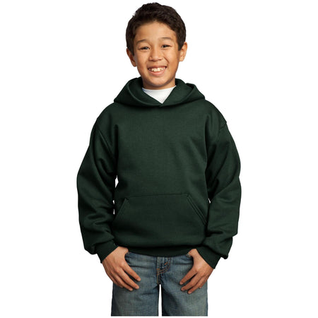 Port & Company ® - Youth Core Fleece Pullover Hooded Sweatshirt. PC90YH - Dark Green - Port & Company PC90YH Sweatshirts/Fleece Port & Company Dark Green XS