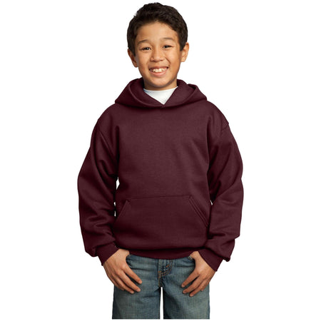 Port & Company ® - Youth Core Fleece Pullover Hooded Sweatshirt. PC90YH - Maroon - Port & Company PC90YH Sweatshirts/Fleece Port & Company Maroon XS