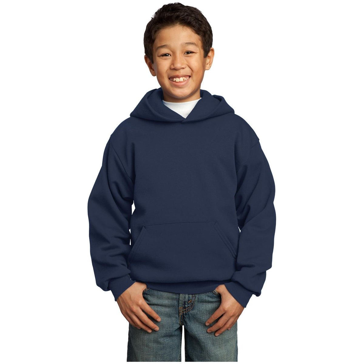 Port & Company ® - Youth Core Fleece Pullover Hooded Sweatshirt. PC90YH - Navy - Port & Company PC90YH Sweatshirts/Fleece Port & Company Navy XS