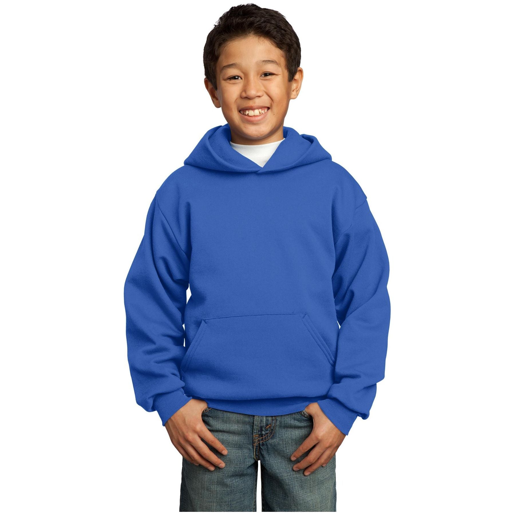 Port & Company ® - Youth Core Fleece Pullover Hooded Sweatshirt. PC90YH - Royal - Port & Company PC90YH Sweatshirts/Fleece Port & Company Royal XS