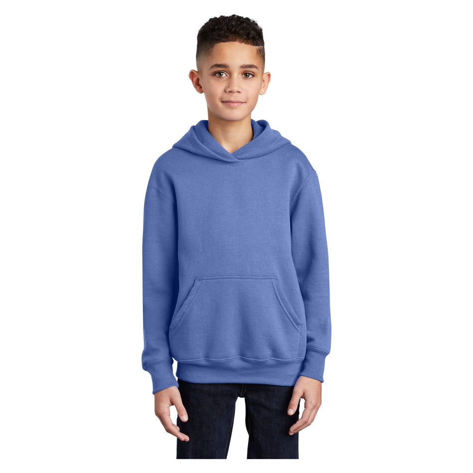 Port & Company ® - Youth Core Fleece Pullover Hooded Sweatshirt. PC90YH - Carolina Blue - Port & Company PC90YH Sweatshirts/Fleece Port & Company Carolina Blue XS