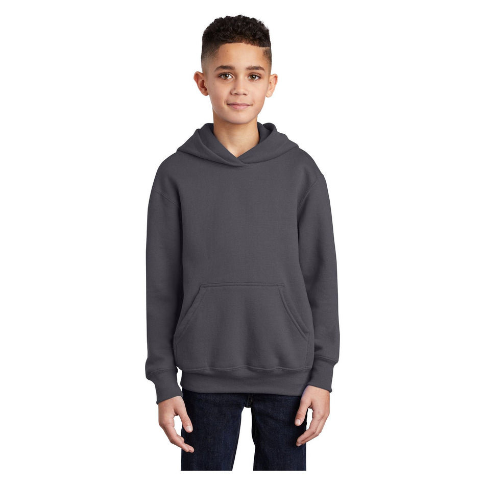 Port & Company ® - Youth Core Fleece Pullover Hooded Sweatshirt. PC90YH - Charcoal - Port & Company PC90YH Sweatshirts/Fleece Port & Company Charcoal XS