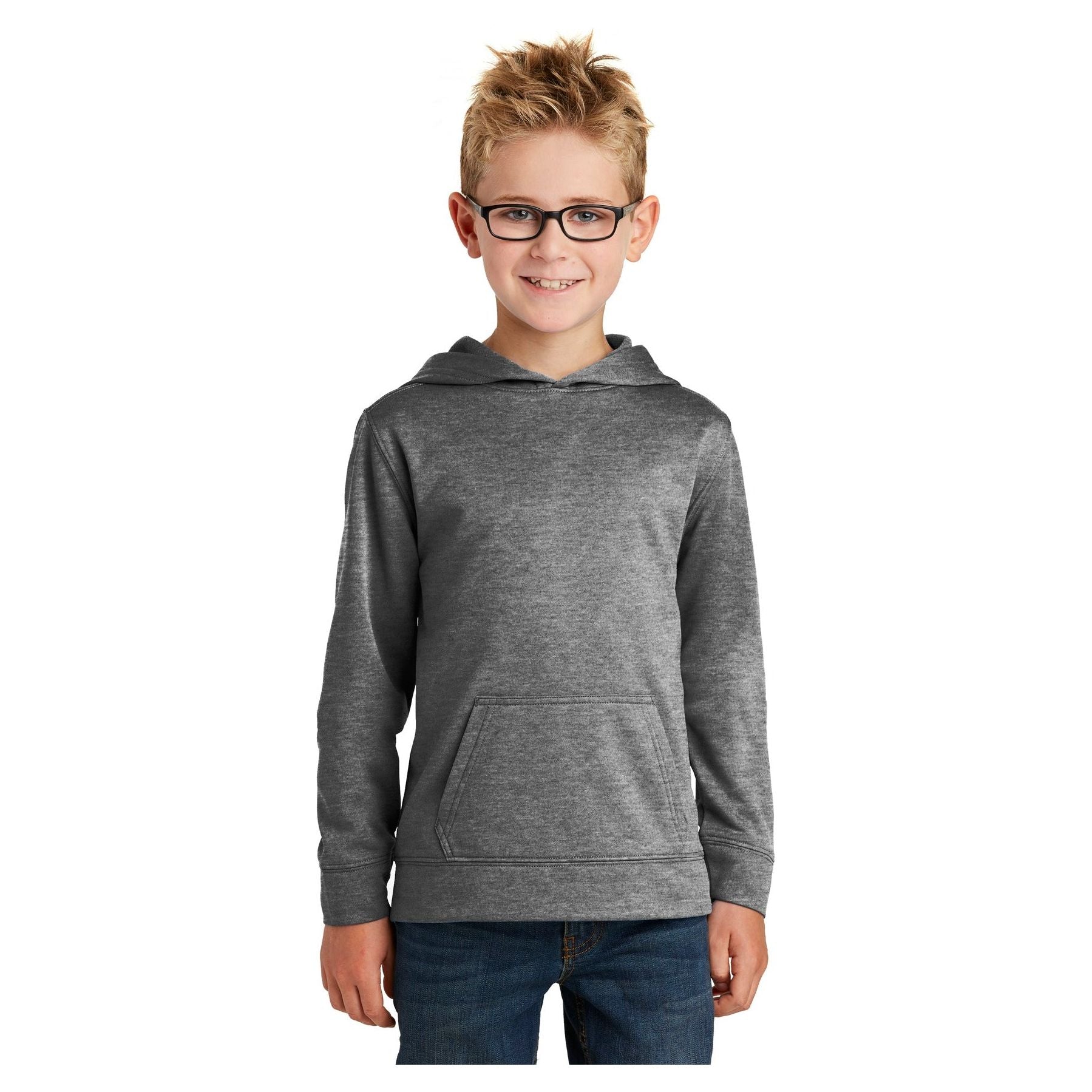 Port & Company ® - Youth Core Fleece Pullover Hooded Sweatshirt. PC90YH - Graphite Heather - Port & Company PC90YH Sweatshirts/Fleece Port & Company Graphite Heather XS