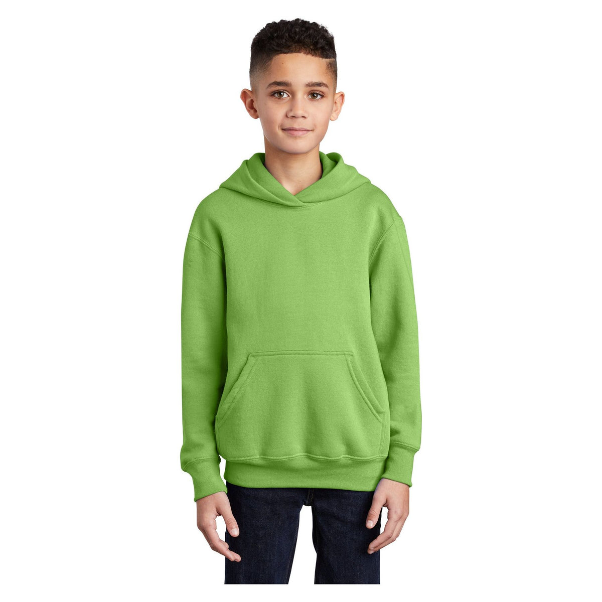 Port & Company ® - Youth Core Fleece Pullover Hooded Sweatshirt. PC90YH - Lime - Port & Company PC90YH Sweatshirts/Fleece Port & Company Lime XS