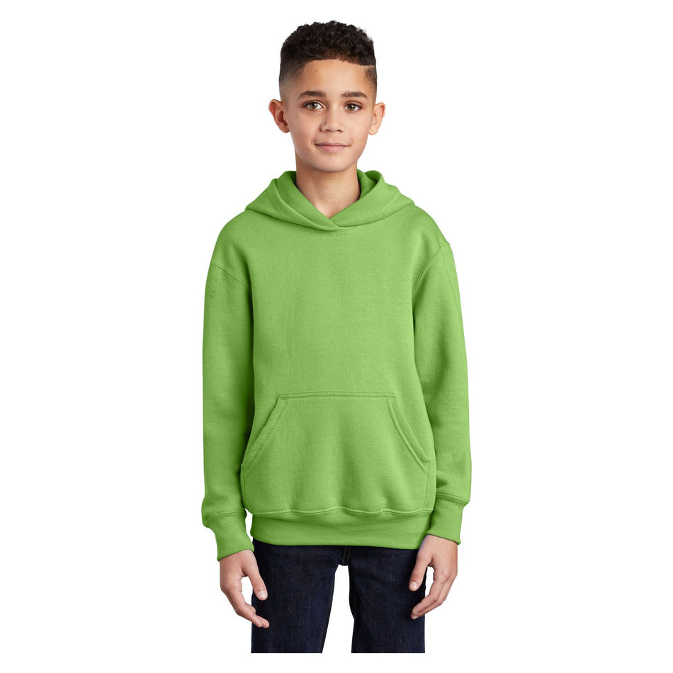 Port & Company ® - Youth Core Fleece Pullover Hooded Sweatshirt. PC90YH - Lime - Port & Company PC90YH Sweatshirts/Fleece Port & Company Lime XS