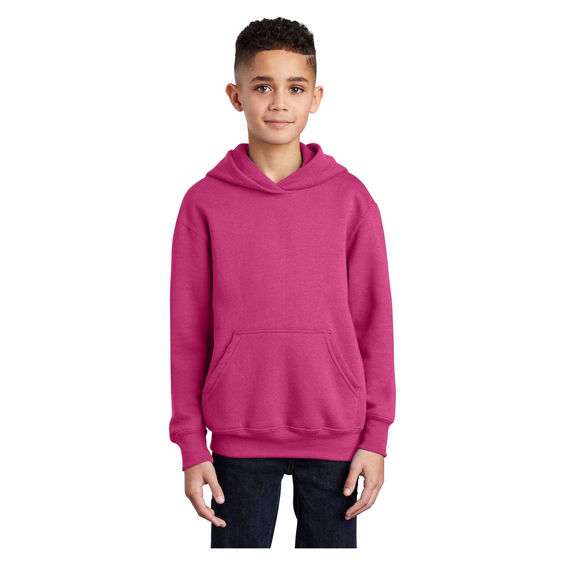 Port & Company ® - Youth Core Fleece Pullover Hooded Sweatshirt. PC90YH - Sangria - Port & Company PC90YH Sweatshirts/Fleece Port & Company Sangria XS