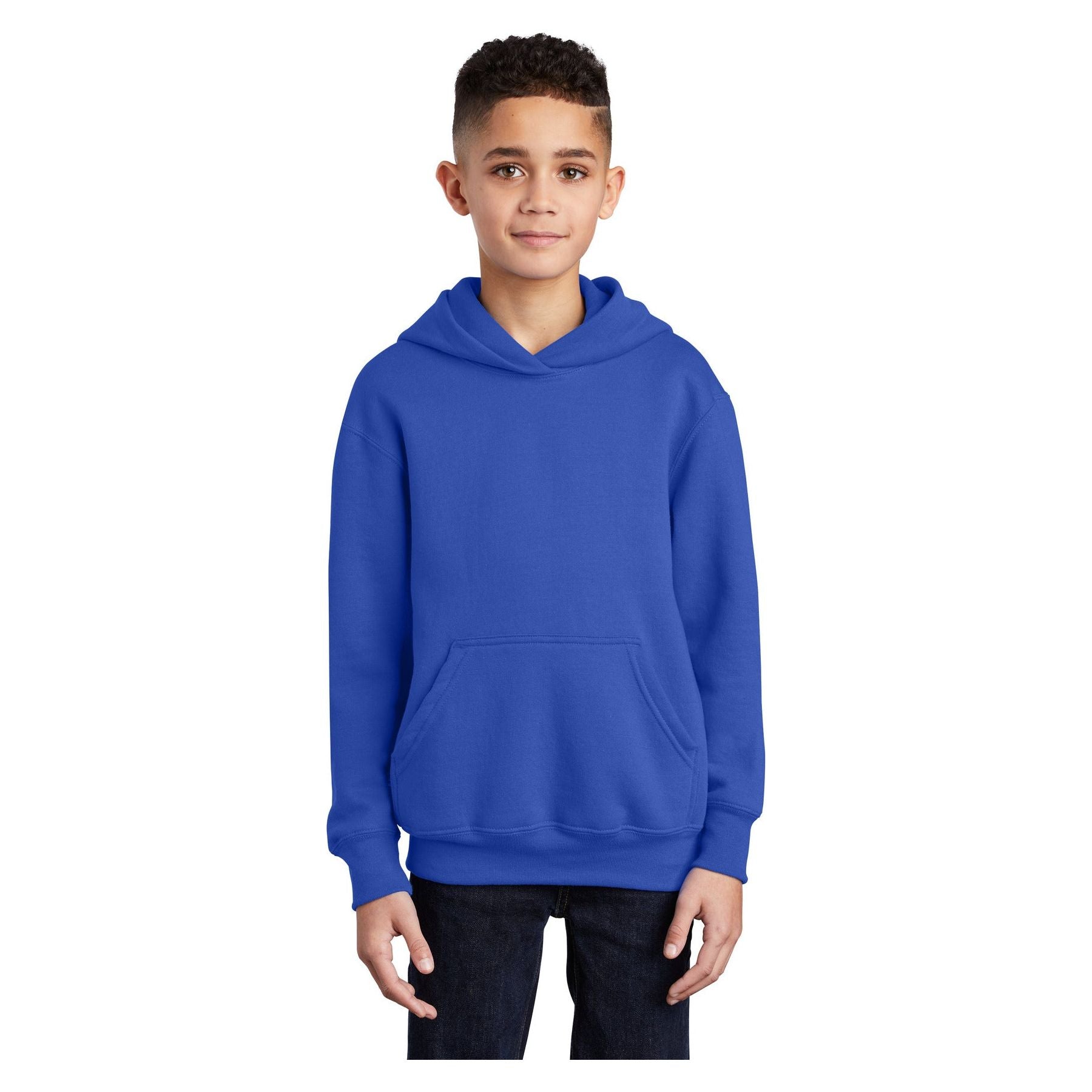 Port & Company ® - Youth Core Fleece Pullover Hooded Sweatshirt. PC90YH - True Royal - Port & Company PC90YH Sweatshirts/Fleece Port & Company True Royal XS