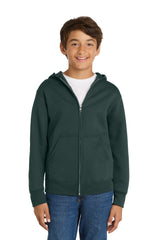 Port & Co ™  Youth Core Fleece Full-Zip Hooded Sweatshirt.  PC90YZH - Port & Co PC90YZH