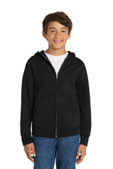 Port & Co ™  Youth Core Fleece Full-Zip Hooded Sweatshirt.  PC90YZH - Port & Company PC90YZH