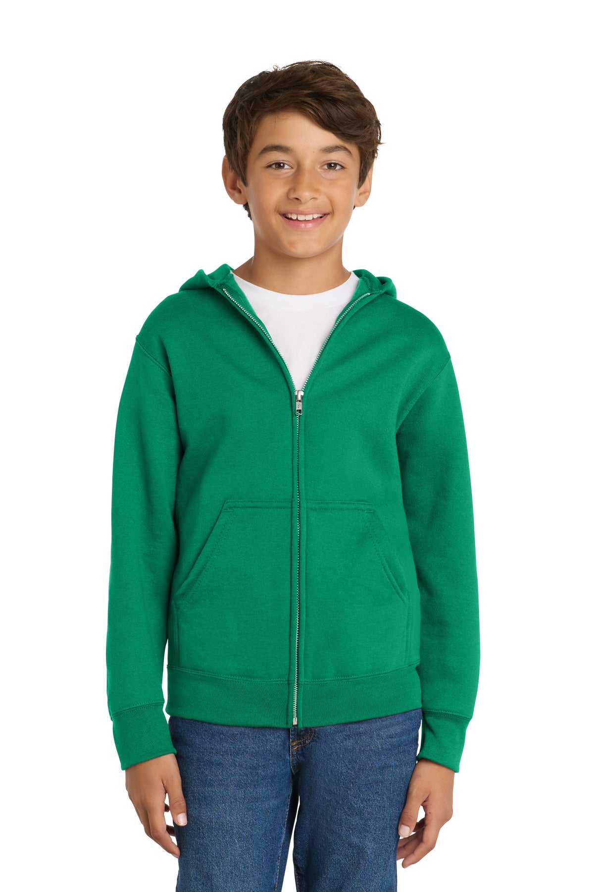 Port & Co ™  Youth Core Fleece Full-Zip Hooded Sweatshirt.  PC90YZH - Port & Company PC90YZH