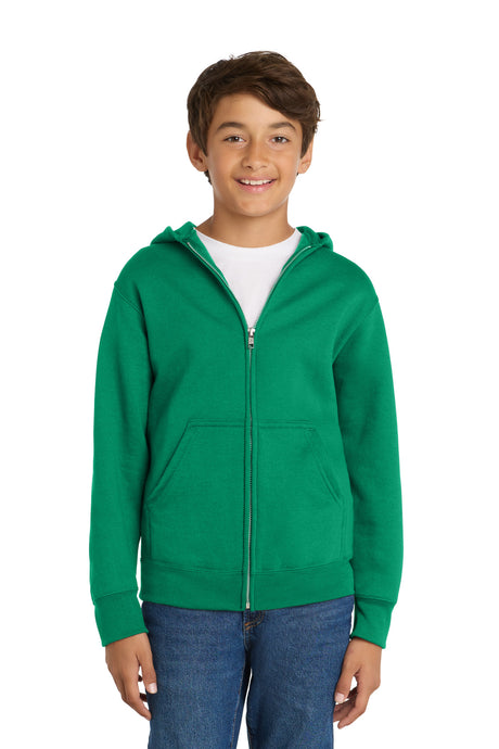 Port & Co ™  Youth Core Fleece Full-Zip Hooded Sweatshirt.  PC90YZH - Port & Company PC90YZH
