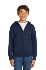 Port & Co ™  Youth Core Fleece Full-Zip Hooded Sweatshirt.  PC90YZH - Port & Company PC90YZH