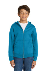 Port & Co ™  Youth Core Fleece Full-Zip Hooded Sweatshirt.  PC90YZH - Port & Company PC90YZH