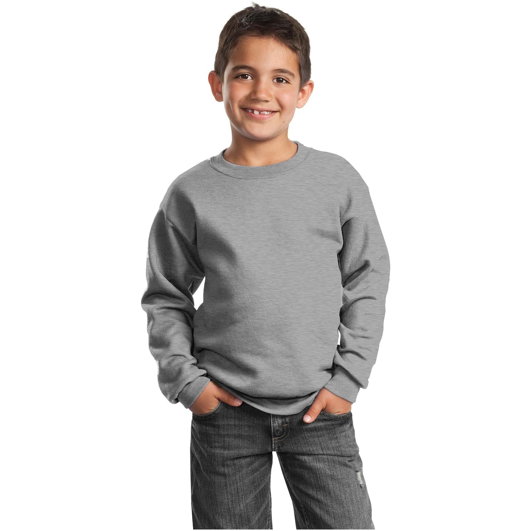 Port & Company ® Youth Core Fleece Crewneck Sweatshirt. PC90Y - Port & Company PC90Y Sweatshirts/Fleece Port & Company Athletic Heather XS