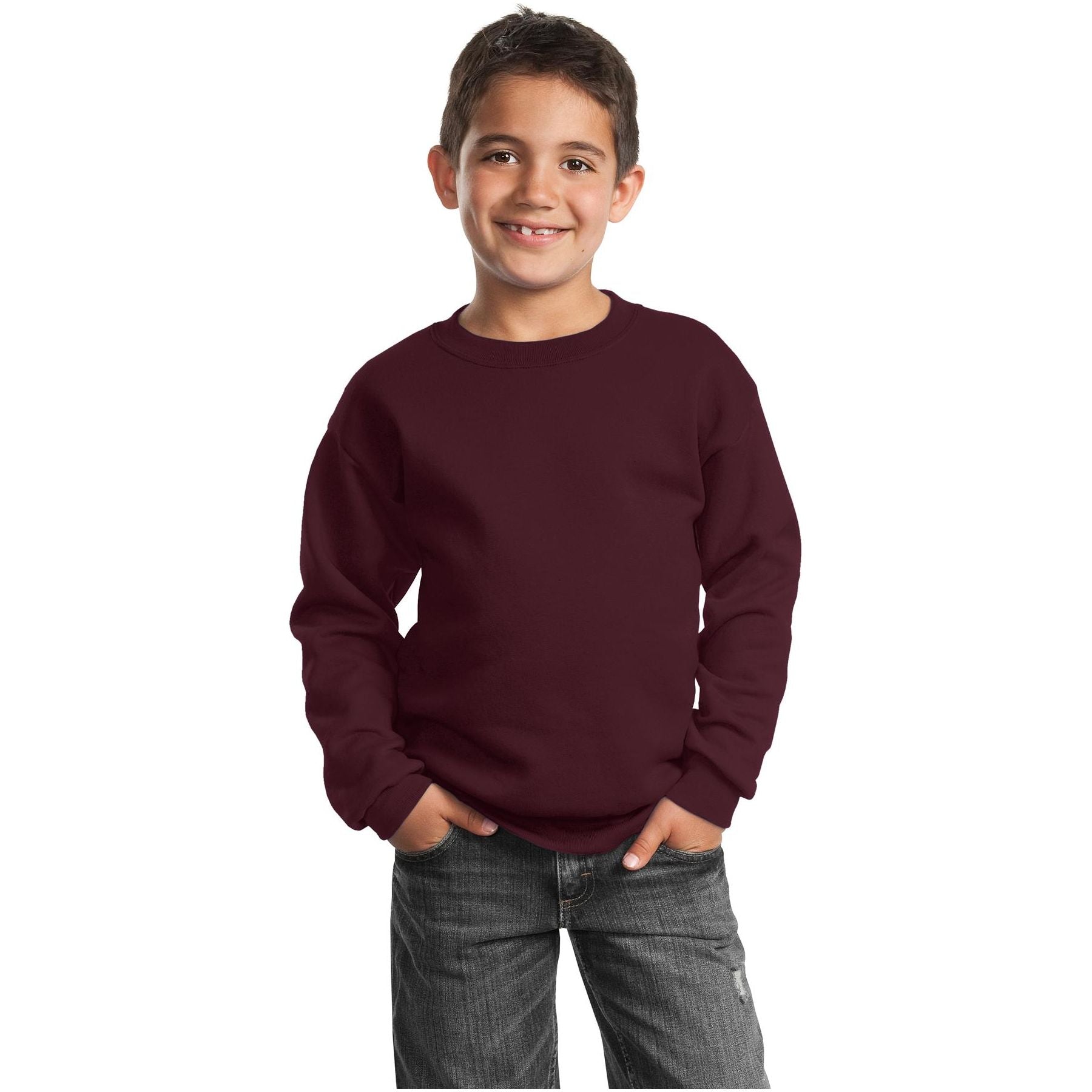 Port & Company ® Youth Core Fleece Crewneck Sweatshirt. PC90Y - Port & Company PC90Y Sweatshirts/Fleece Port & Company Maroon XS