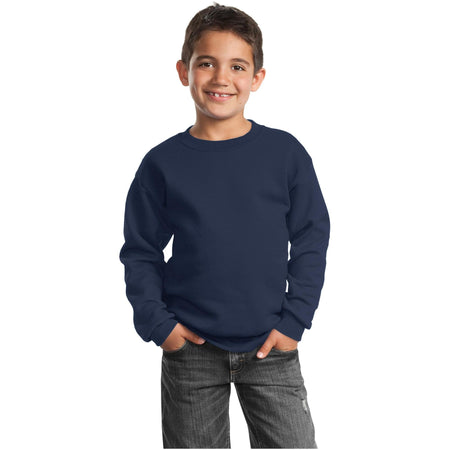 Port & Company ® Youth Core Fleece Crewneck Sweatshirt. PC90Y - Port & Company PC90Y Sweatshirts/Fleece Port & Company Navy XS