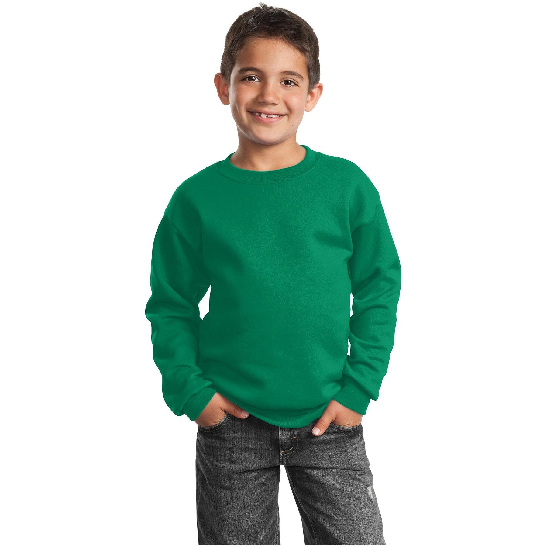 Port & Company ® Youth Core Fleece Crewneck Sweatshirt. PC90Y - Port & Company PC90Y Sweatshirts/Fleece Port & Company Kelly XS