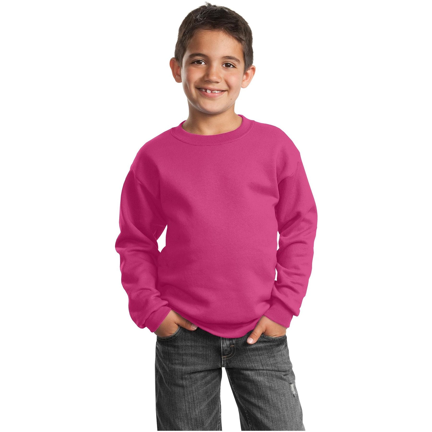 Port & Company ® Youth Core Fleece Crewneck Sweatshirt. PC90Y - Port & Company PC90Y Sweatshirts/Fleece Port & Company