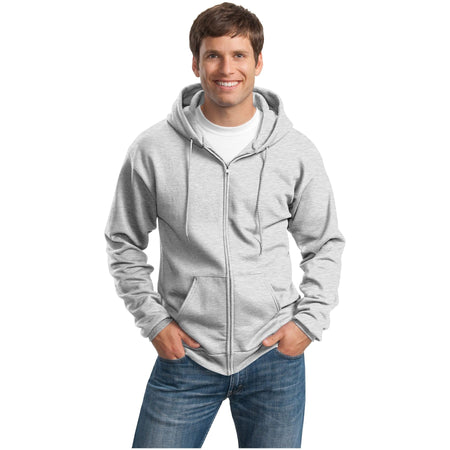 Port & Company ® Tall Essential Fleece Full-Zip Hooded Sweatshirt. PC90ZHT - Port & Company PC90ZHT Sweatshirts/Fleece Port & Company Ash LT