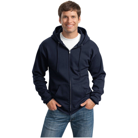 Port & Company ® Tall Essential Fleece Full-Zip Hooded Sweatshirt. PC90ZHT - Port & Company PC90ZHT Sweatshirts/Fleece Port & Company Navy LT