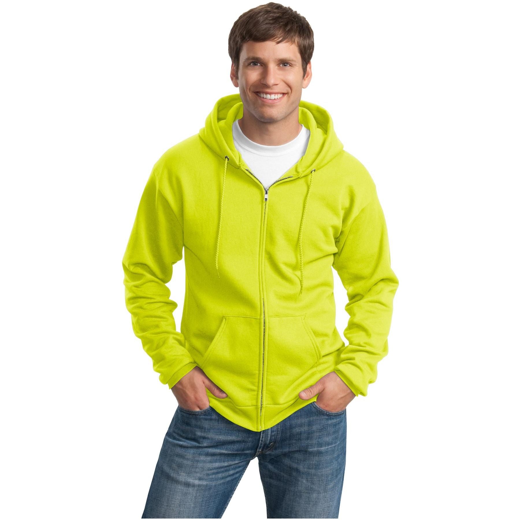 Port & Company ® Tall Essential Fleece Full-Zip Hooded Sweatshirt. PC90ZHT - Port & Company PC90ZHT Sweatshirts/Fleece Port & Company Safety Green LT