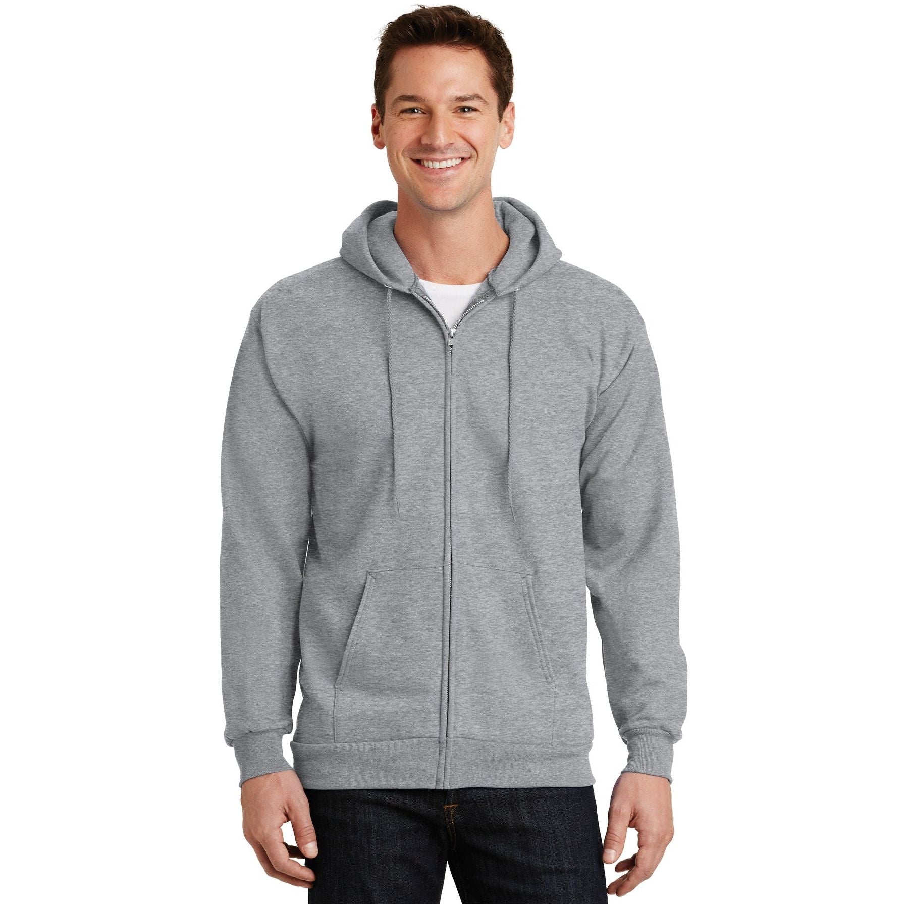 Port & Company ® Essential Fleece Full-Zip Hooded Sweatshirt. PC90ZH - Port & Company PC90ZH Sweatshirts/Fleece Port & Company Athletic Heather S