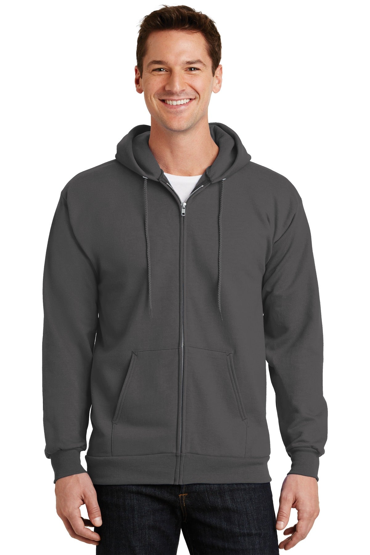 Port & Co ™  Essential Fleece Full-Zip Hooded Sweatshirt.  PC90ZH - Port & Company PC90ZH