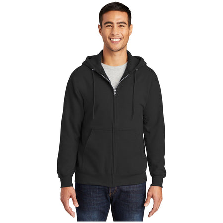 Port & Company ® Tall Essential Fleece Full-Zip Hooded Sweatshirt. PC90ZHT - Port & Company PC90ZHT Sweatshirts/Fleece Port & Company Jet Black LT