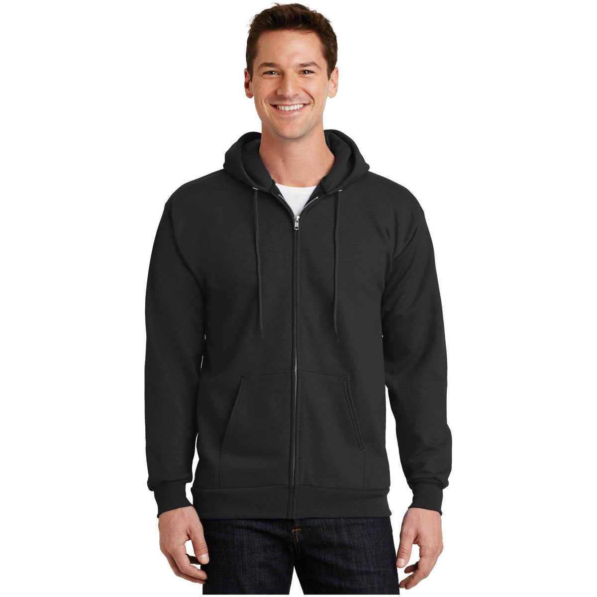 Port & Company ® Essential Fleece Full-Zip Hooded Sweatshirt. PC90ZH - Port & Company PC90ZH Sweatshirts/Fleece Port & Company Jet Black S