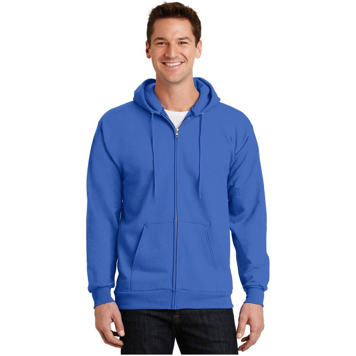 Port & Company ® Essential Fleece Full-Zip Hooded Sweatshirt. PC90ZH - Port & Company PC90ZH Sweatshirts/Fleece Port & Company Royal S