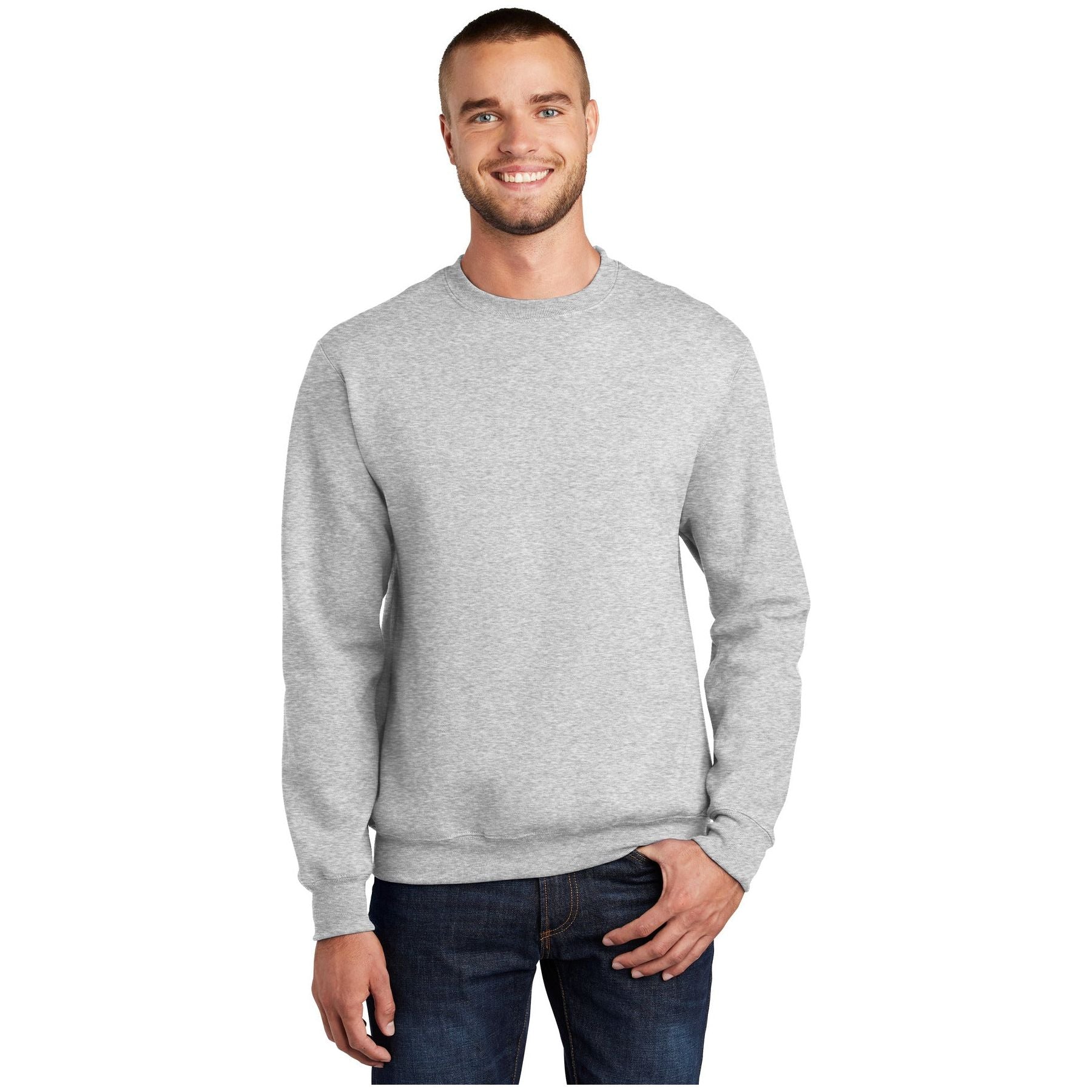 Port & Company ® Essential Fleece Crewneck Sweatshirt. PC90 - Ash - Port & Company PC90 Sweatshirts/Fleece Port & Company Ash S