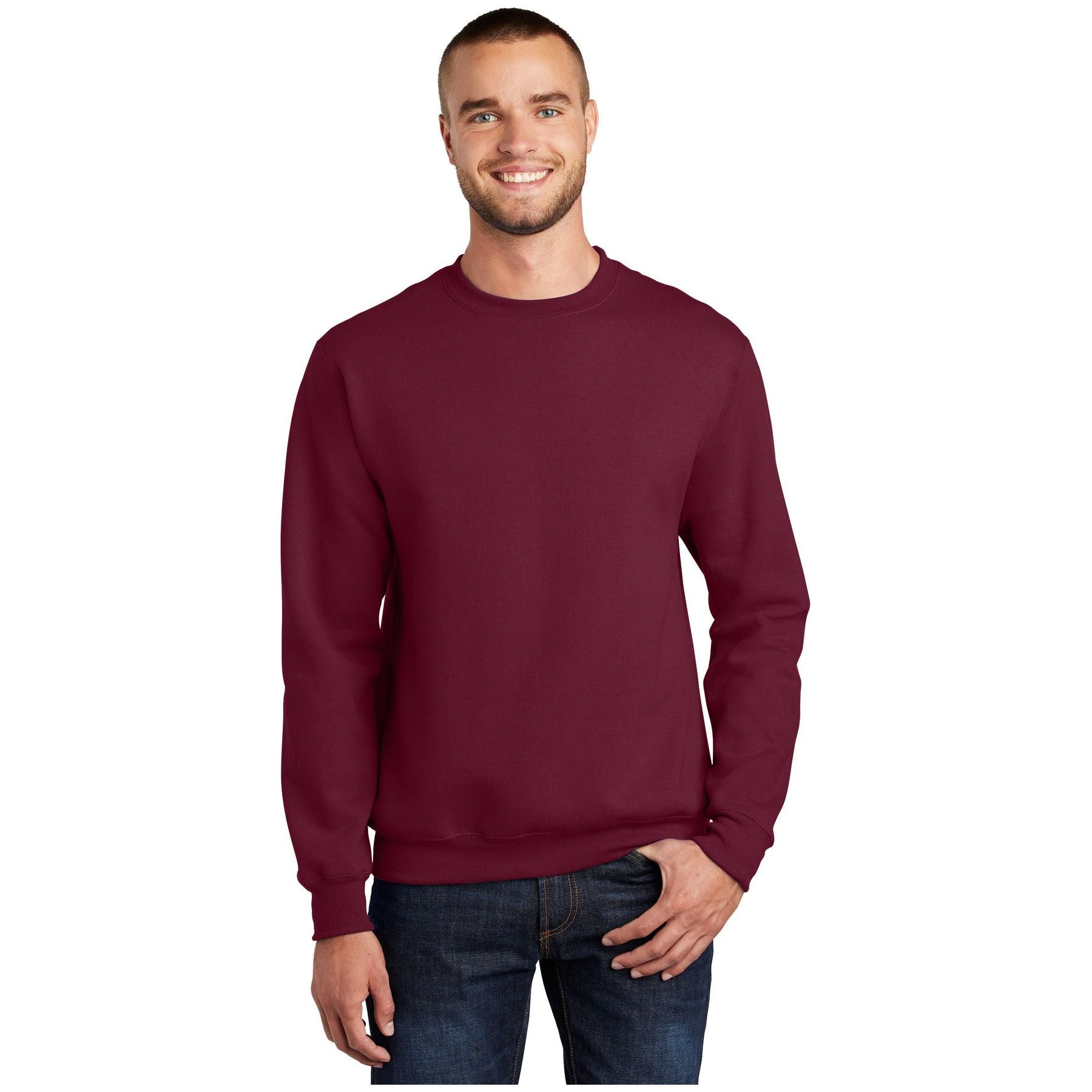 Port & Company ® Essential Fleece Crewneck Sweatshirt. PC90 - Cardinal - Port & Company PC90 Sweatshirts/Fleece Port & Company Cardinal S