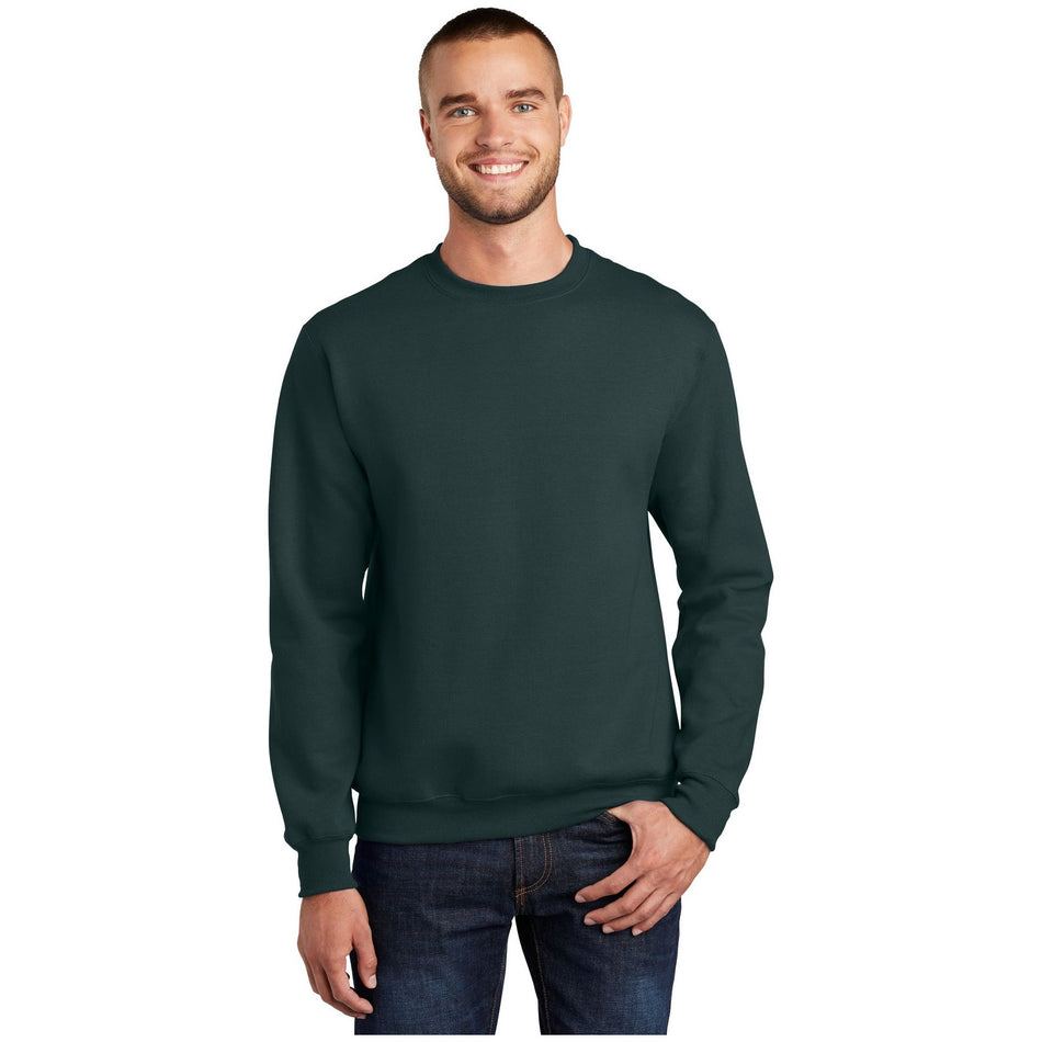 Port & Company ® Essential Fleece Crewneck Sweatshirt. PC90 - Dark Green - Port & Company PC90 Sweatshirts/Fleece Port & Company Dark Green S