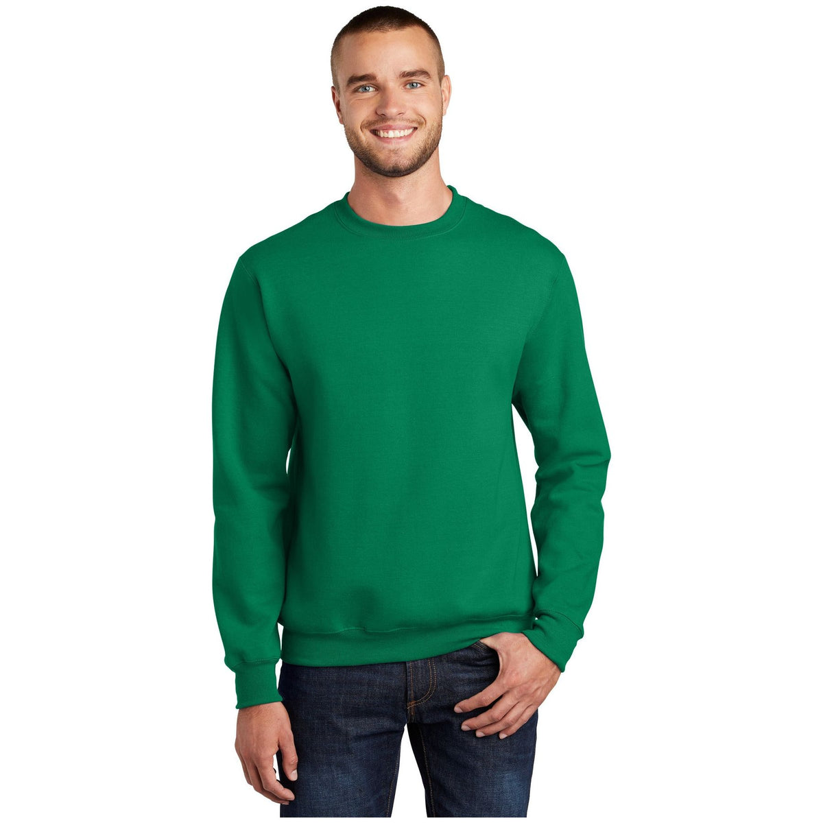 Port & Company ® Essential Fleece Crewneck Sweatshirt. PC90 - Kelly - Port & Company PC90 Sweatshirts/Fleece Port & Company Kelly S