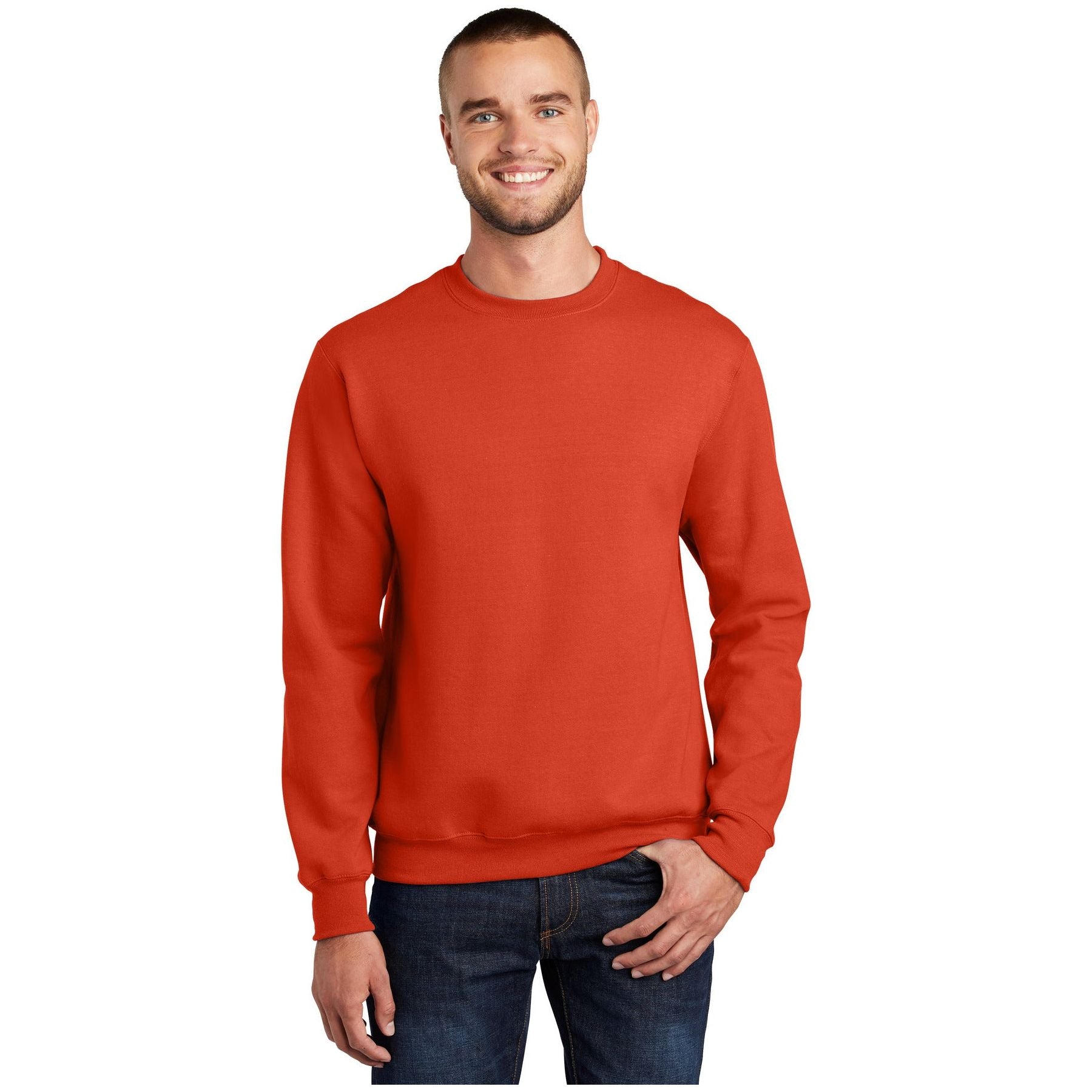 Port & Company ® Essential Fleece Crewneck Sweatshirt. PC90 - Orange - Port & Company PC90 Sweatshirts/Fleece Port & Company Orange S