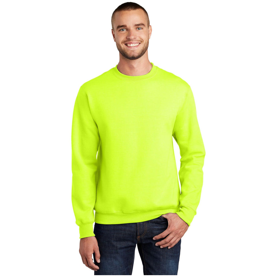 Port & Company ® Essential Fleece Crewneck Sweatshirt. PC90 - Safety Green - Port & Company PC90 Sweatshirts/Fleece Port & Company Safety Green S