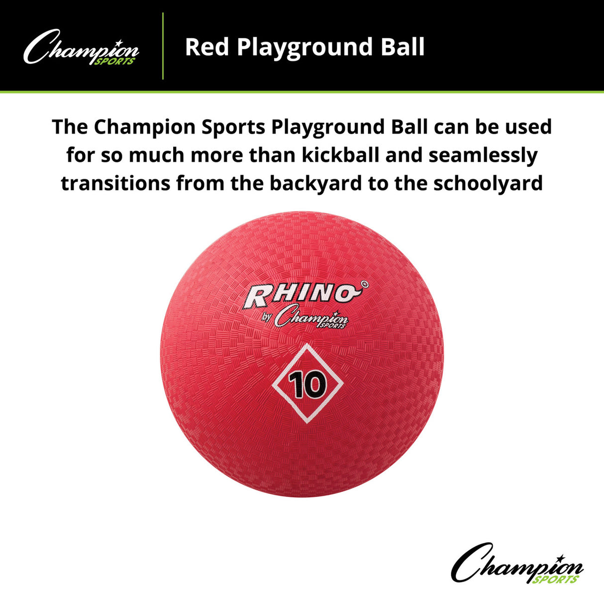 Champion Sports PLAYGROUND BALL, RED 5" D