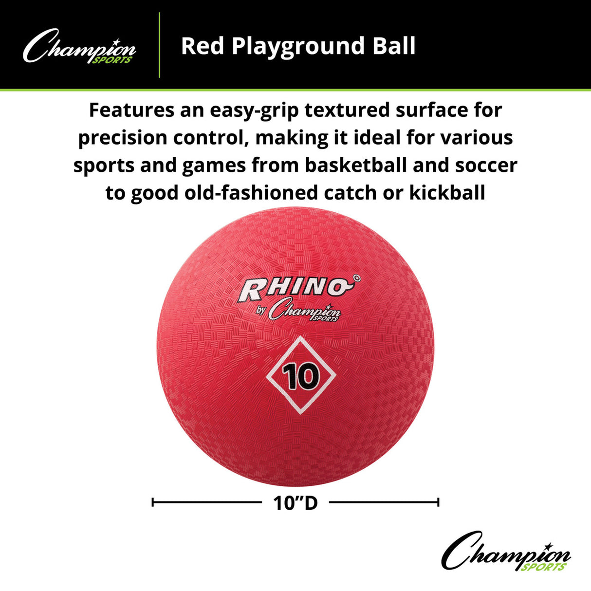 Champion Sports PLAYGROUND BALL, RED 5" D