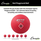Champion Sports PLAYGROUND BALL, RED 5" D