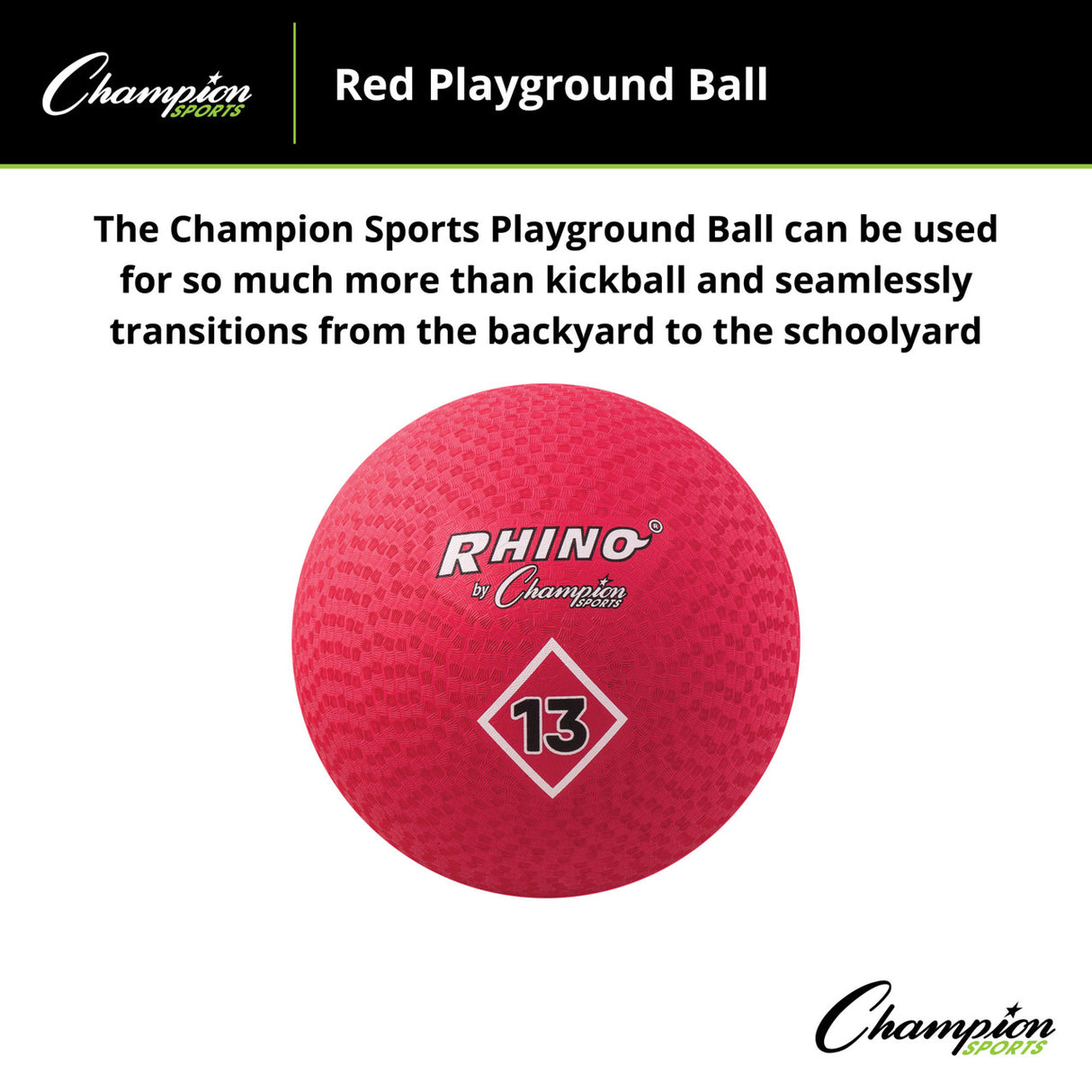 Champion Sports PLAYGROUND BALL, RED 5" D