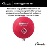 Champion Sports PLAYGROUND BALL, RED 5" D
