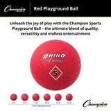 Champion Sports PLAYGROUND BALL, RED 5" D