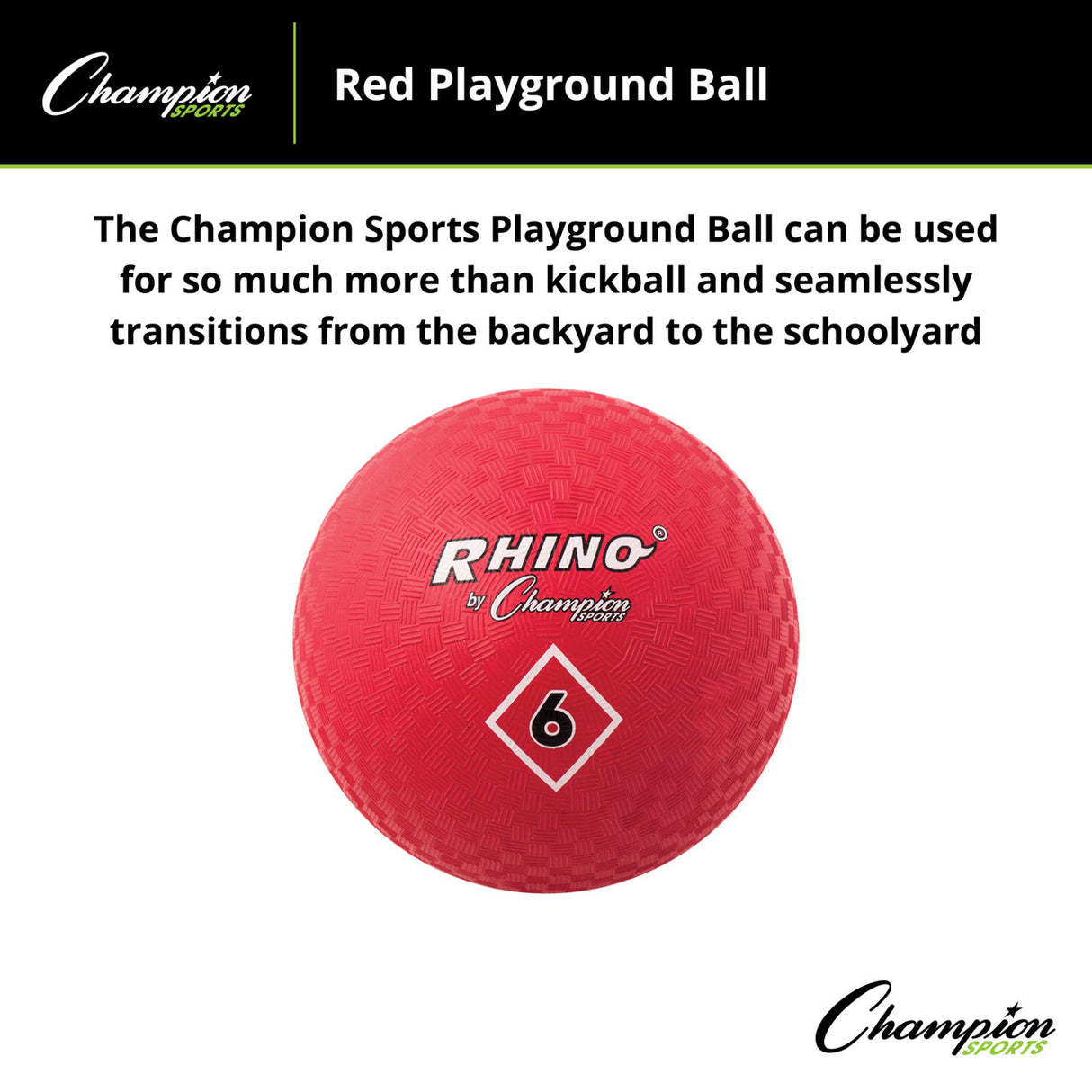 Champion Sports PLAYGROUND BALL, RED 5" D