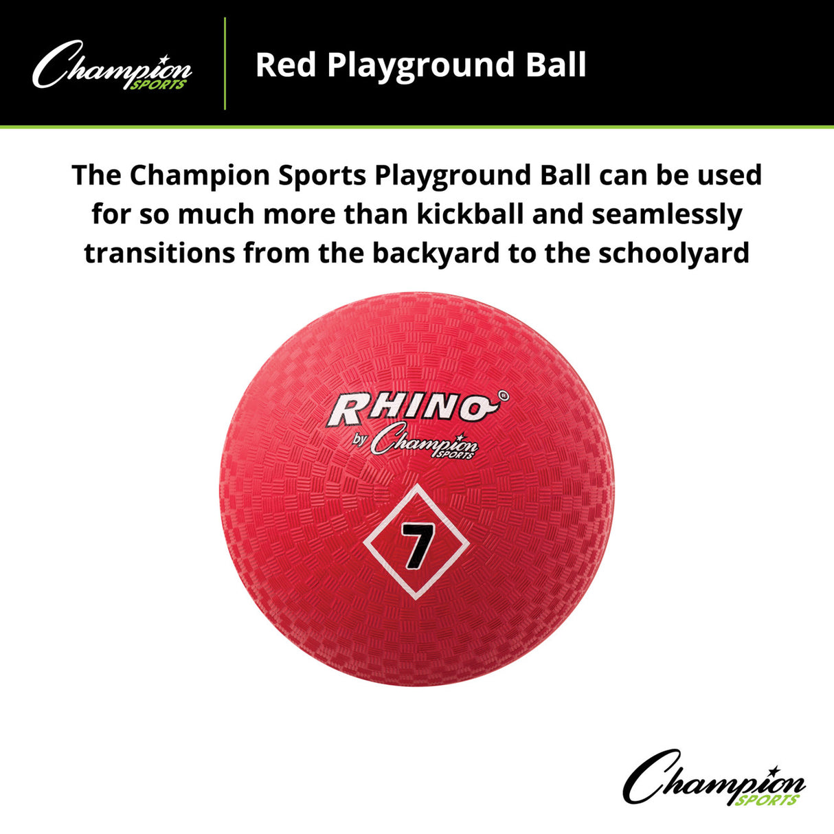 Champion Sports PLAYGROUND BALL, RED 5" D