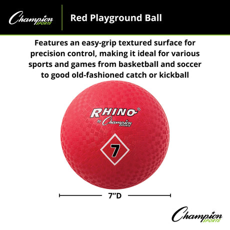Champion Sports PLAYGROUND BALL, RED 5" D